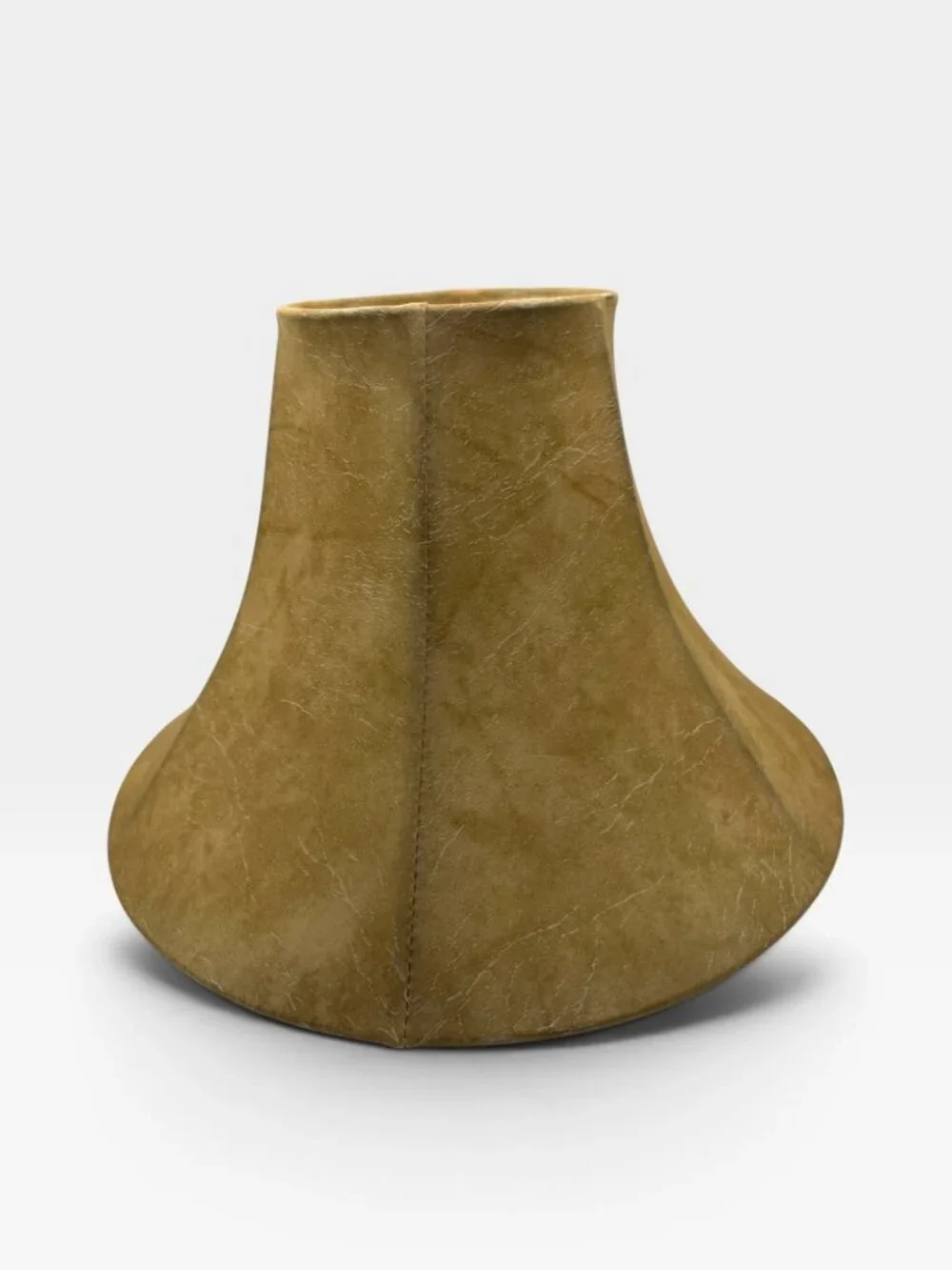 Vintage Beige Bell-Shaped Lamp Shade faux Leather  13